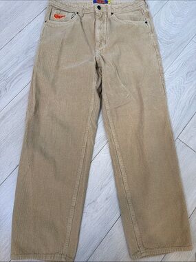 Size 32 Empyre Loose Fit Corduroy Skate Pants Beige Khaki EUC Baggy